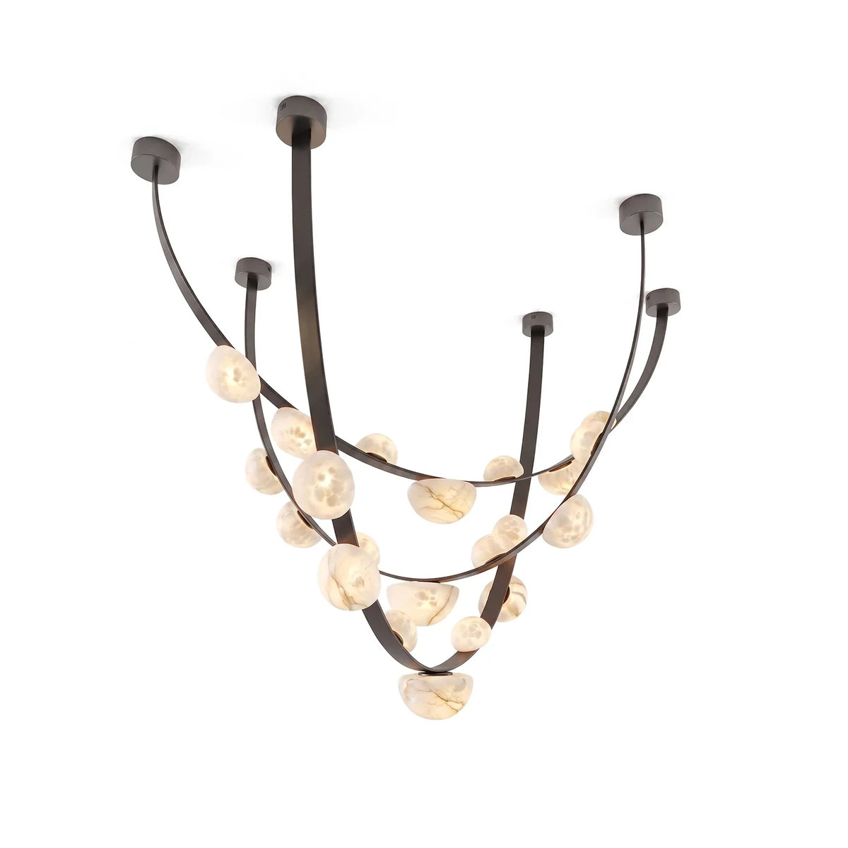Isolde Draped Arc Alabaster Chandelier – Alabaster detail 20