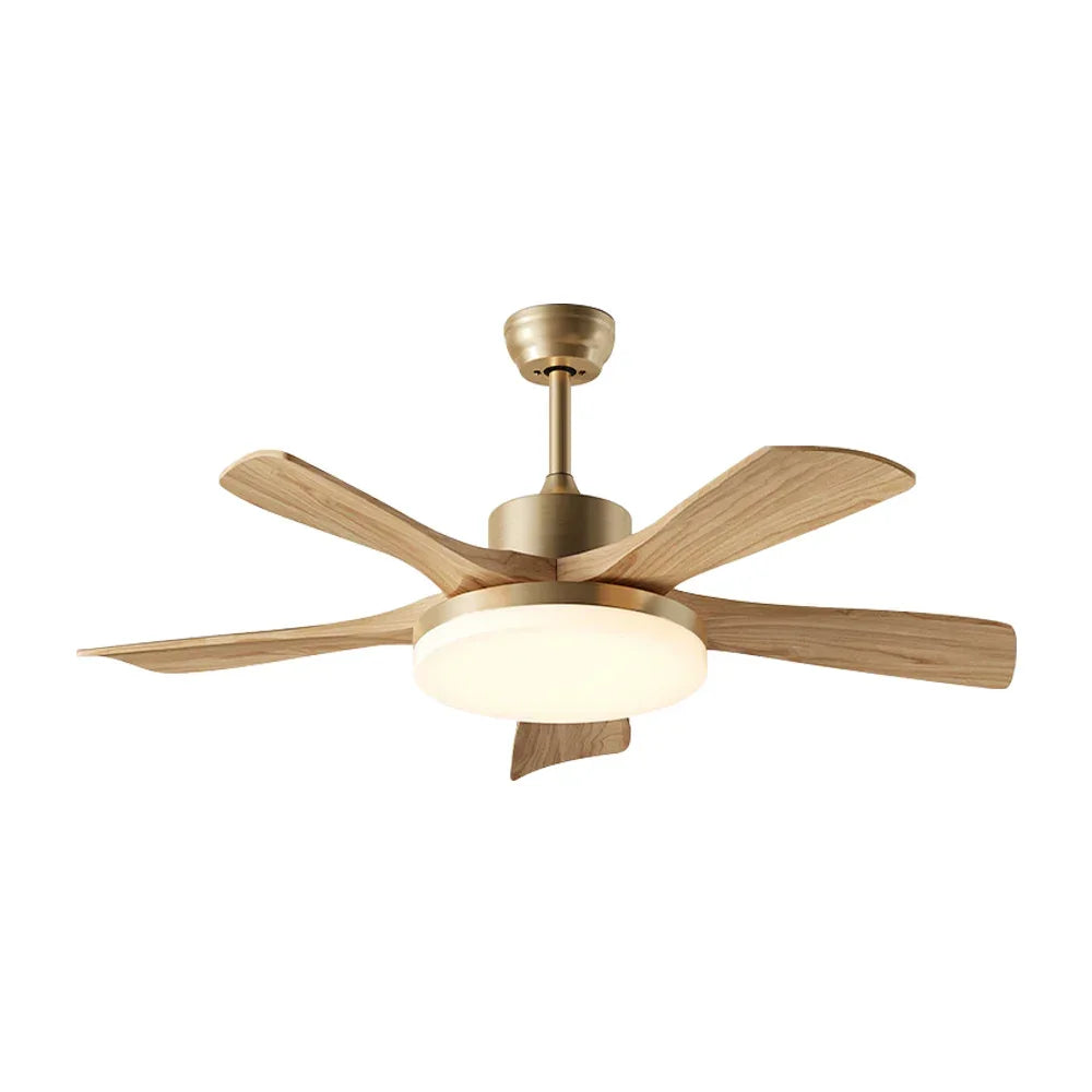 Minimalist Nordic Wooden Copper Ceiling Fan Light – Copper detail 21