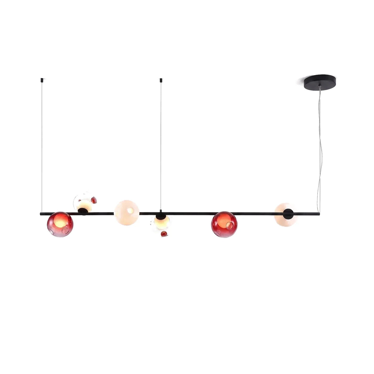 Perrin Threaded Orb Linear Glass Chandelier – Glass detail 16
