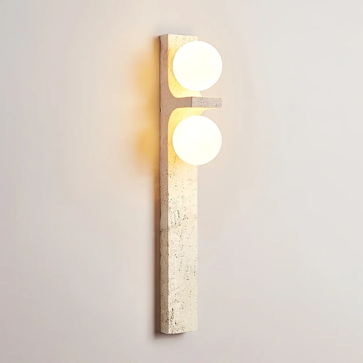 Rectangle Asymmetrical Travertine Wall Sconce – Travertine detail 30