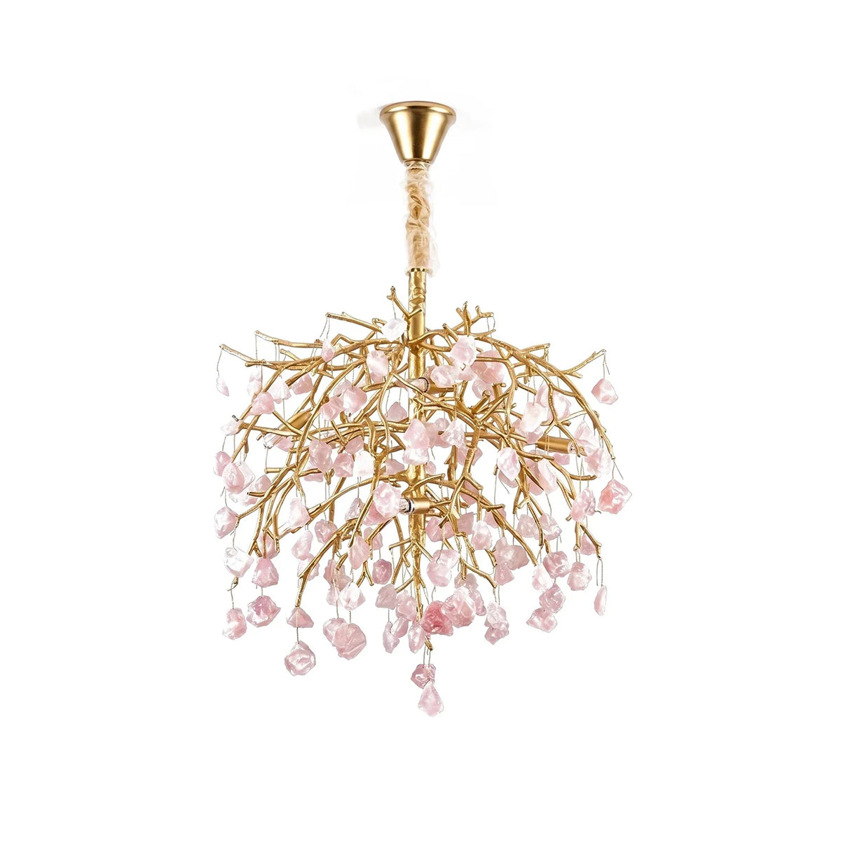 Romantic Pink Crystal Tree Branch Chandelier – Crystal detail 16