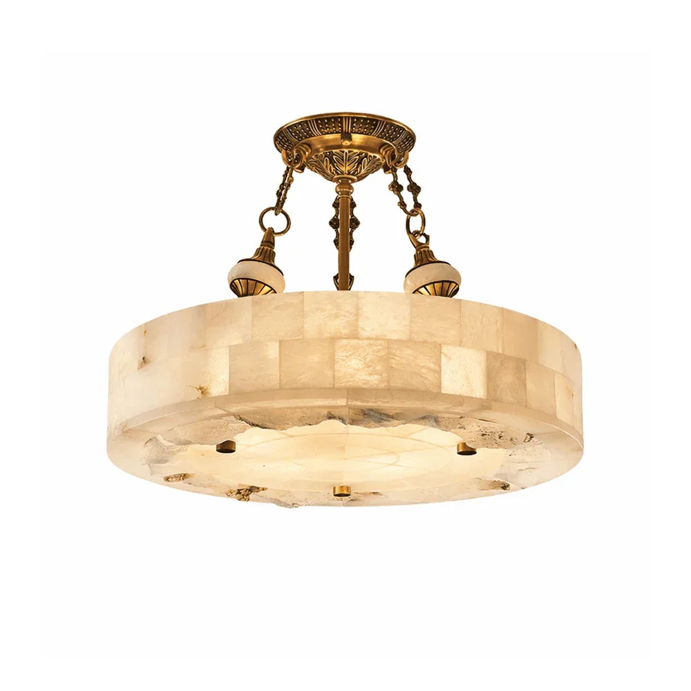 Round Aurevia Alabaster Ceiling Light – Alabaster detail 12