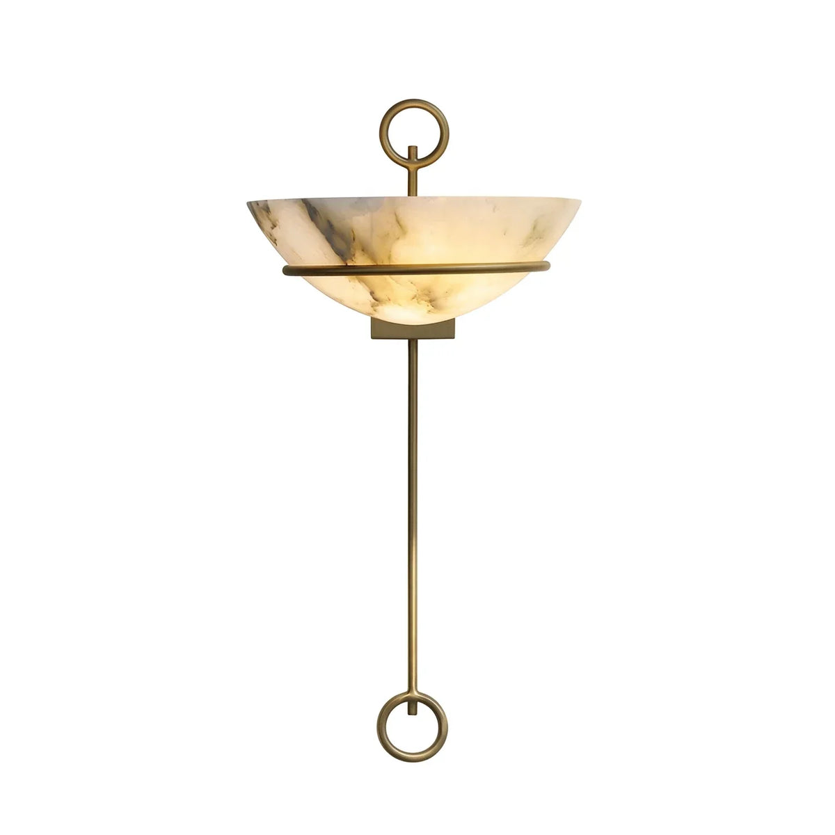 Semicircular Bowl Tether Alabaster Wall Lamp – Alabaster detail 11