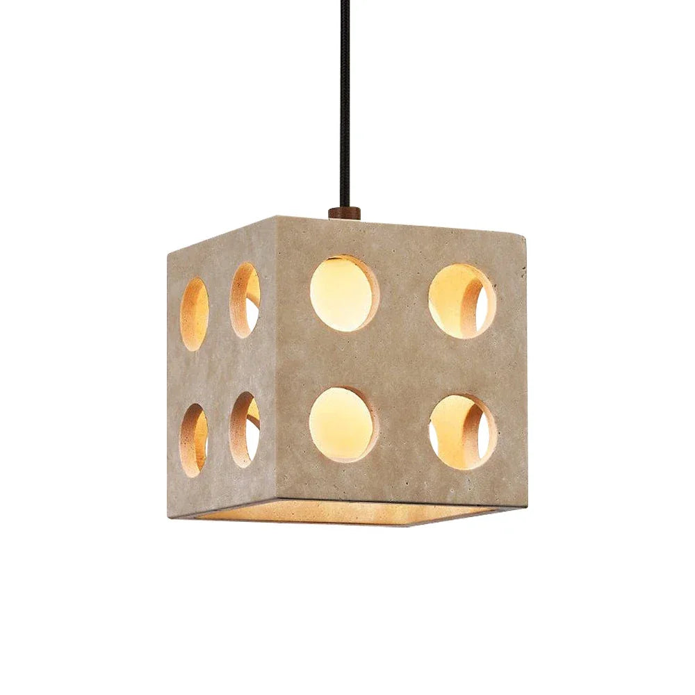 Travertine Cube Pendant Light – Travertine detail 13