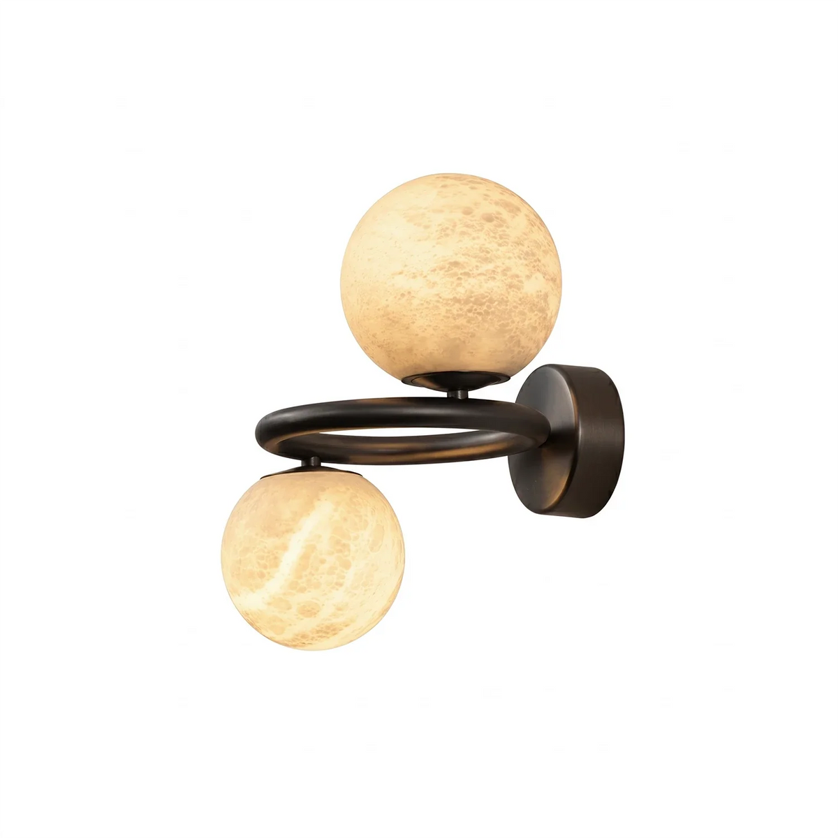 Two Globe Alabaster Spherical Wall Sconce – Alabaster detail 9