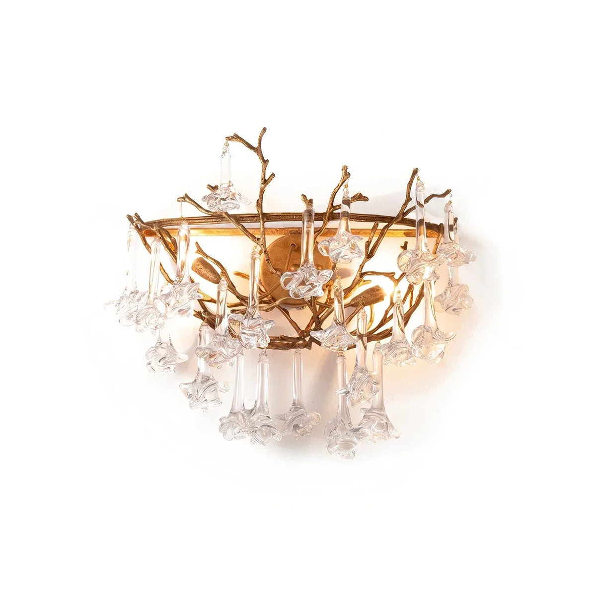 Vine-Patterned Glass Floral Wall Sconce – Glass detail 14