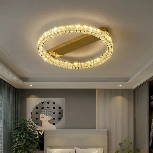 Round crystal steel chandelier sized correctly for dining room — LightExp