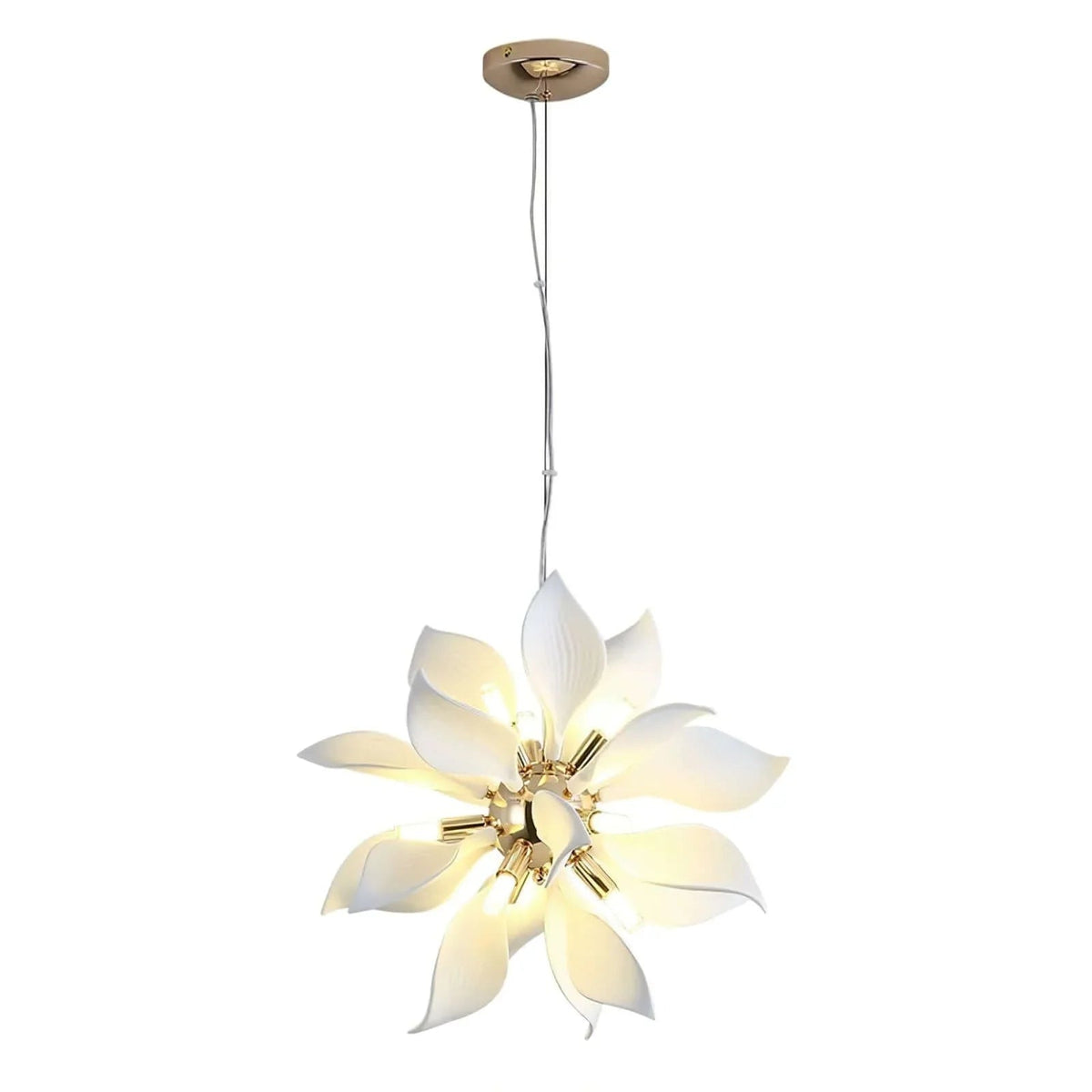Ceramic Petals Blooming Iron Chandelier – Iron detail 29