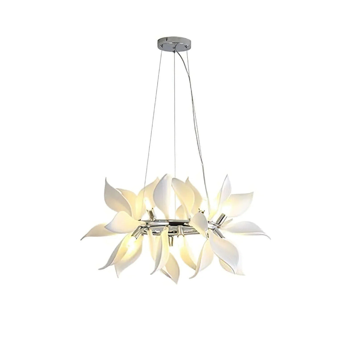 Ceramic Petals Blooming Iron Chandelier – Iron detail 30