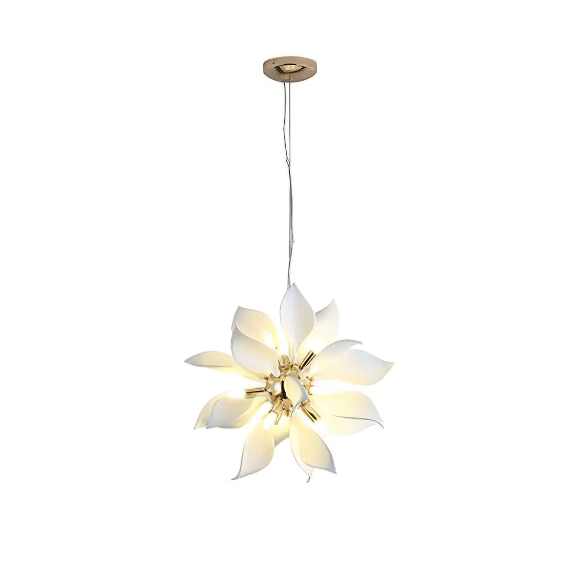 Ceramic Petals Blooming Iron Chandelier – Iron detail 28
