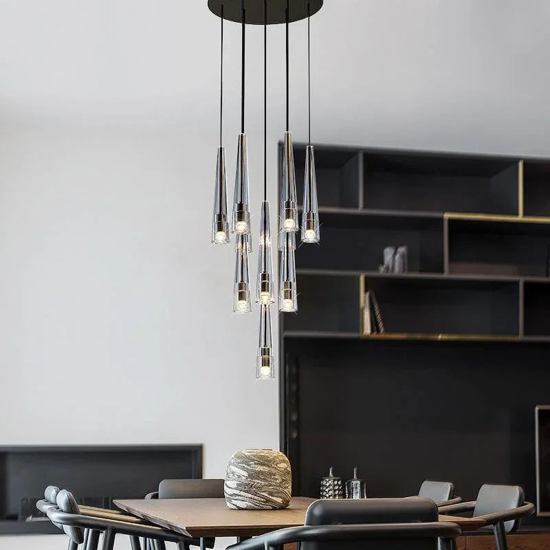 Conical Abner Crystal Multi Head Chandelier – Crystal detail 2