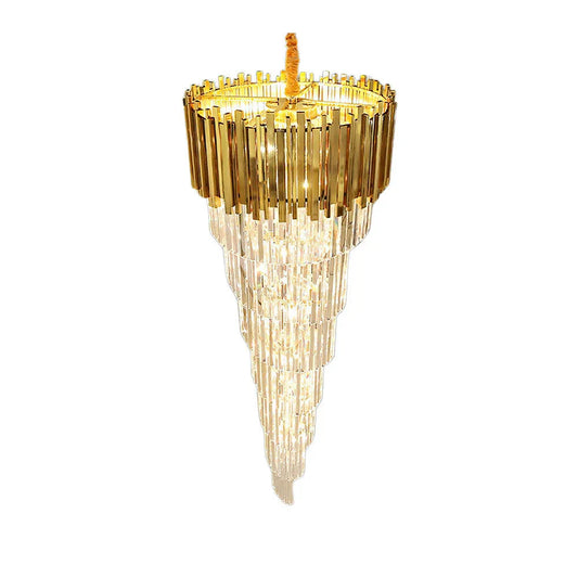 Crystal Round Steel Chandelier