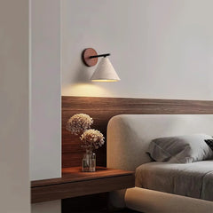 Conical Finley Travertine Wall Lamp