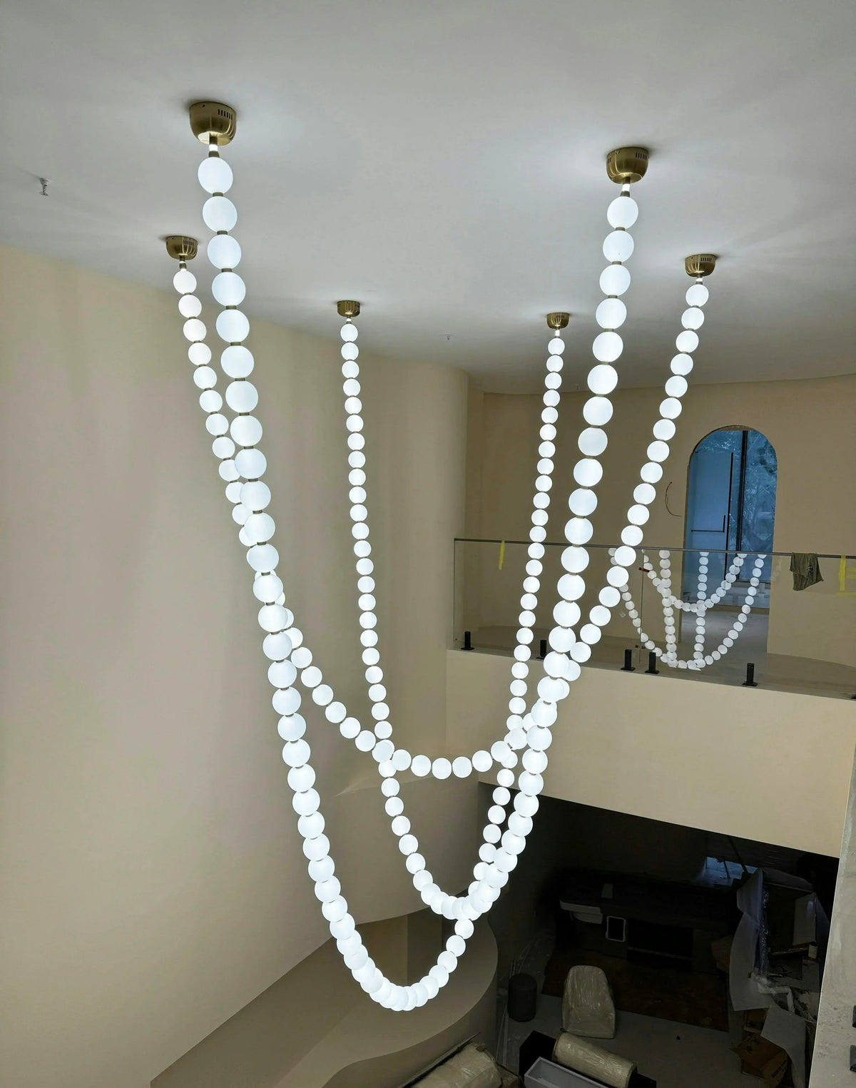 Luxurious Pearl Necklace Brass Chandelier – Brass detail 28