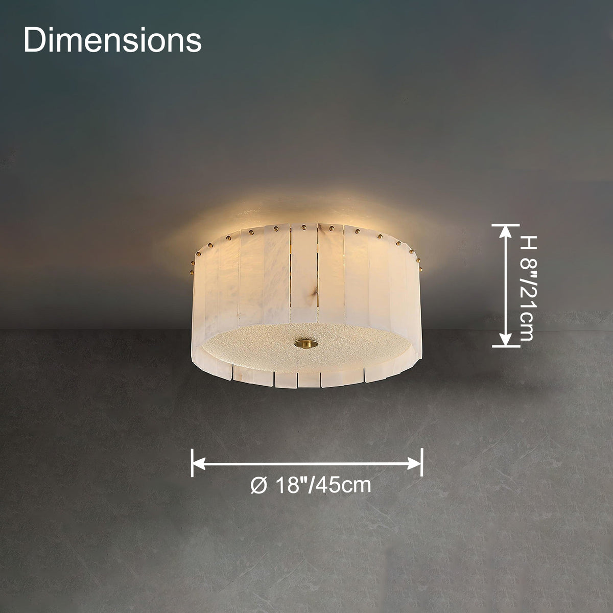 Modern Drum Alabaster Ceiling Light – Alabaster detail 13