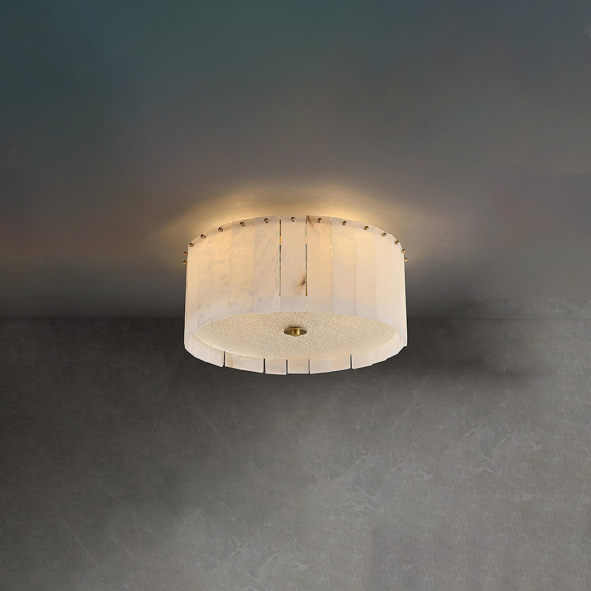 Modern Drum Alabaster Ceiling Light – Alabaster detail 12