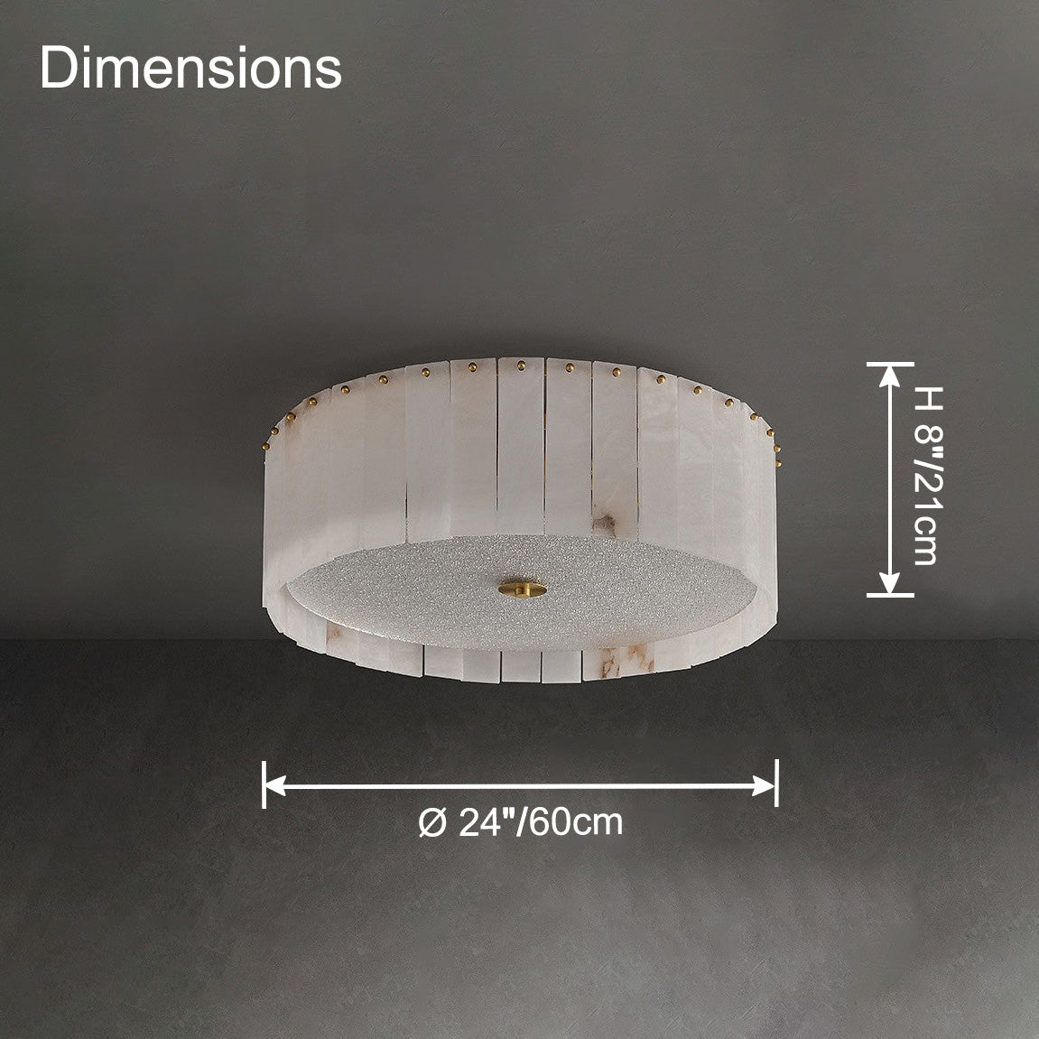 Modern Drum Alabaster Ceiling Light – Alabaster detail 15