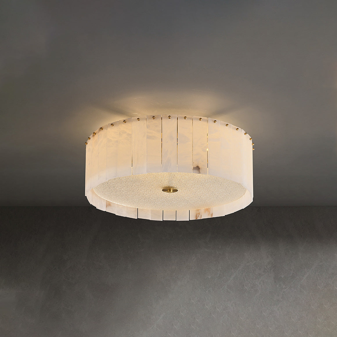 Modern Drum Alabaster Ceiling Light – Alabaster detail 14