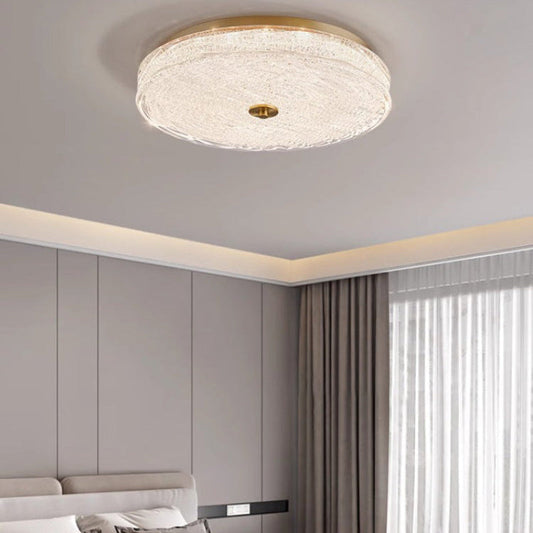 Textured Glass Round Ceiling Light