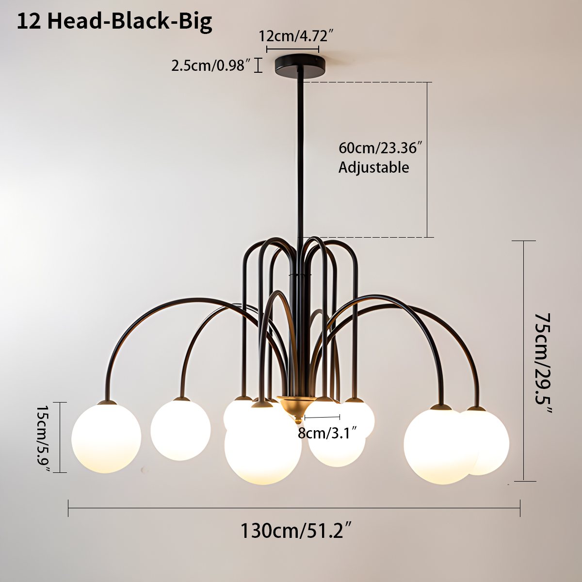 Avi Double Layer Glass Chandelier – Glass detail 18