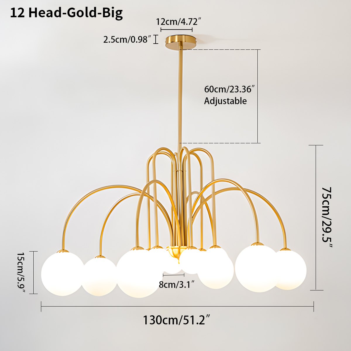 Avi Double Layer Glass Chandelier – Glass detail 35