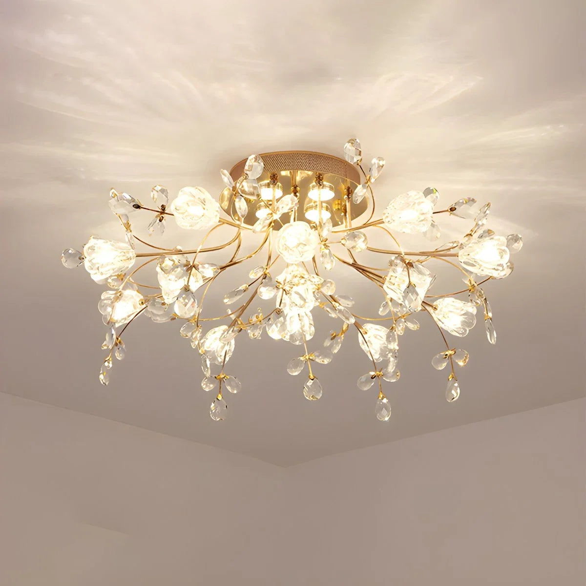 Lily Art Deco Flower Ceiling Light for Bedroom – detail 4