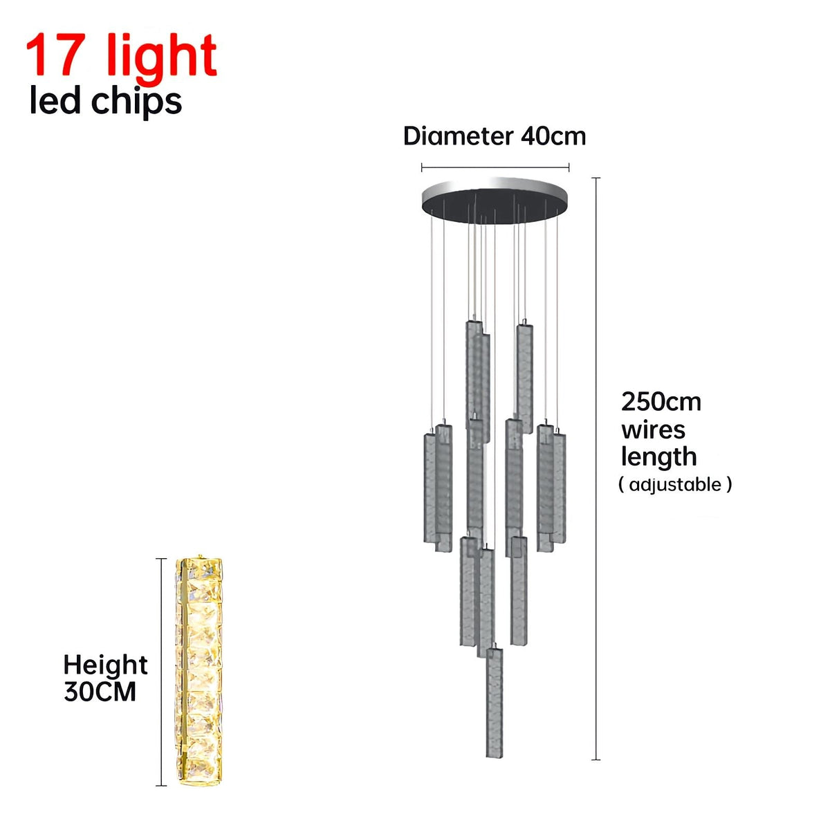 Nordic Crystal LED Chandelier – Crystal detail 33