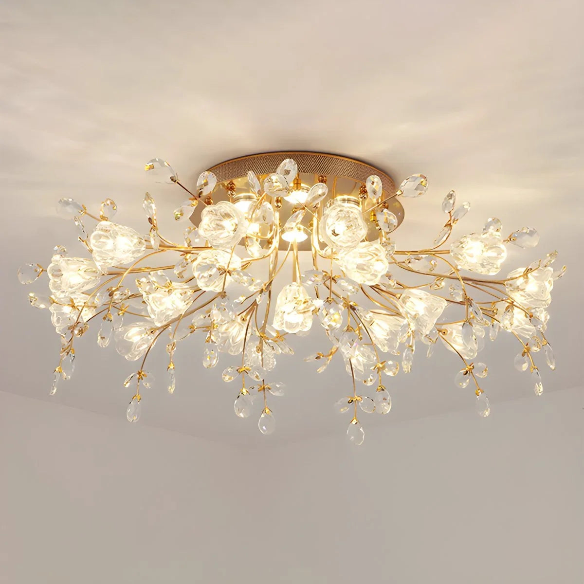 Lily Art Deco Flower Ceiling Light for Bedroom – detail 11