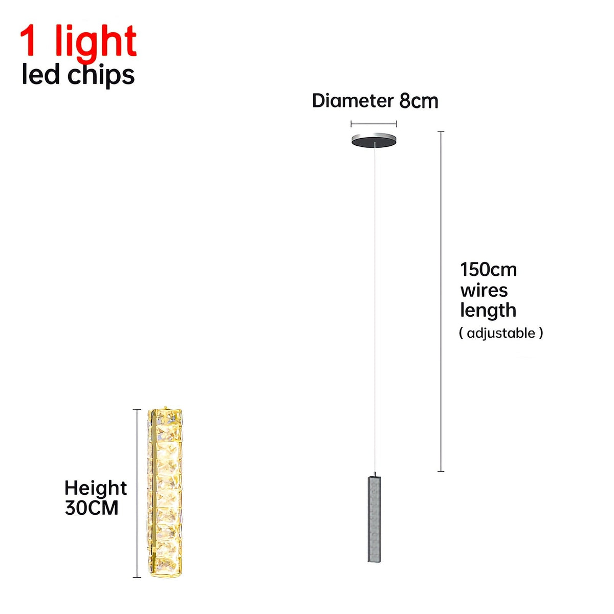 Nordic Crystal LED Chandelier – Crystal detail 13