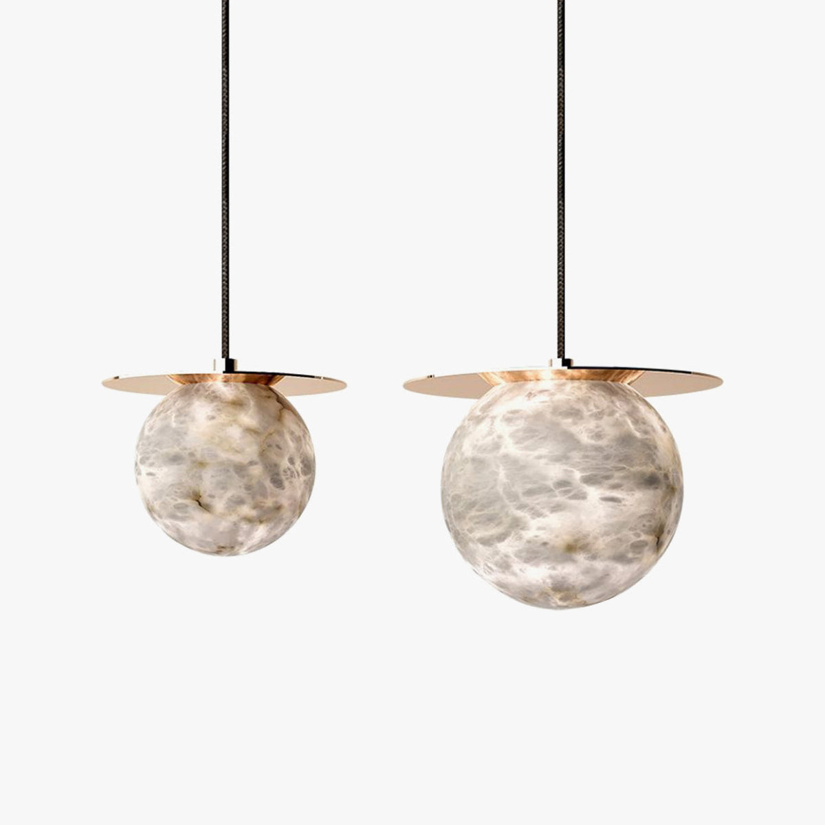 Alabaster Globe Disc Pendant Light – Alabaster detail 2