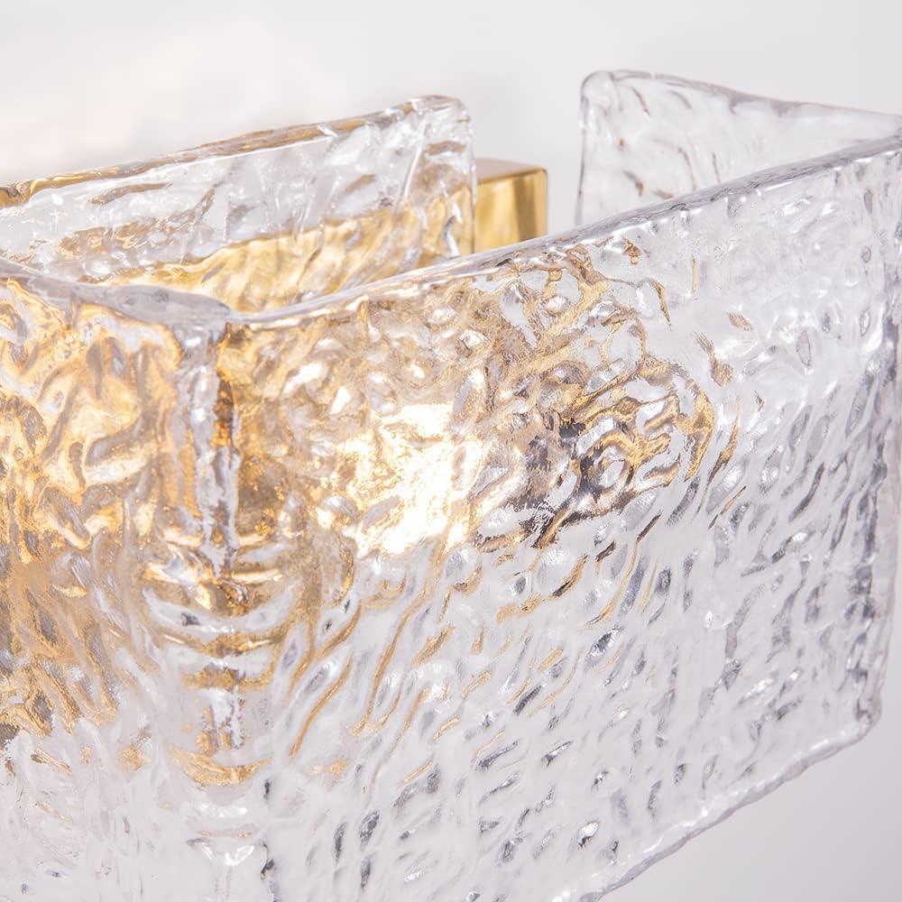 Water Pattern Glass Square Wall Sconce Lamp – Glass detail 8