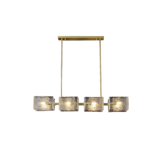 Long Water Ripple Glass Chandelier