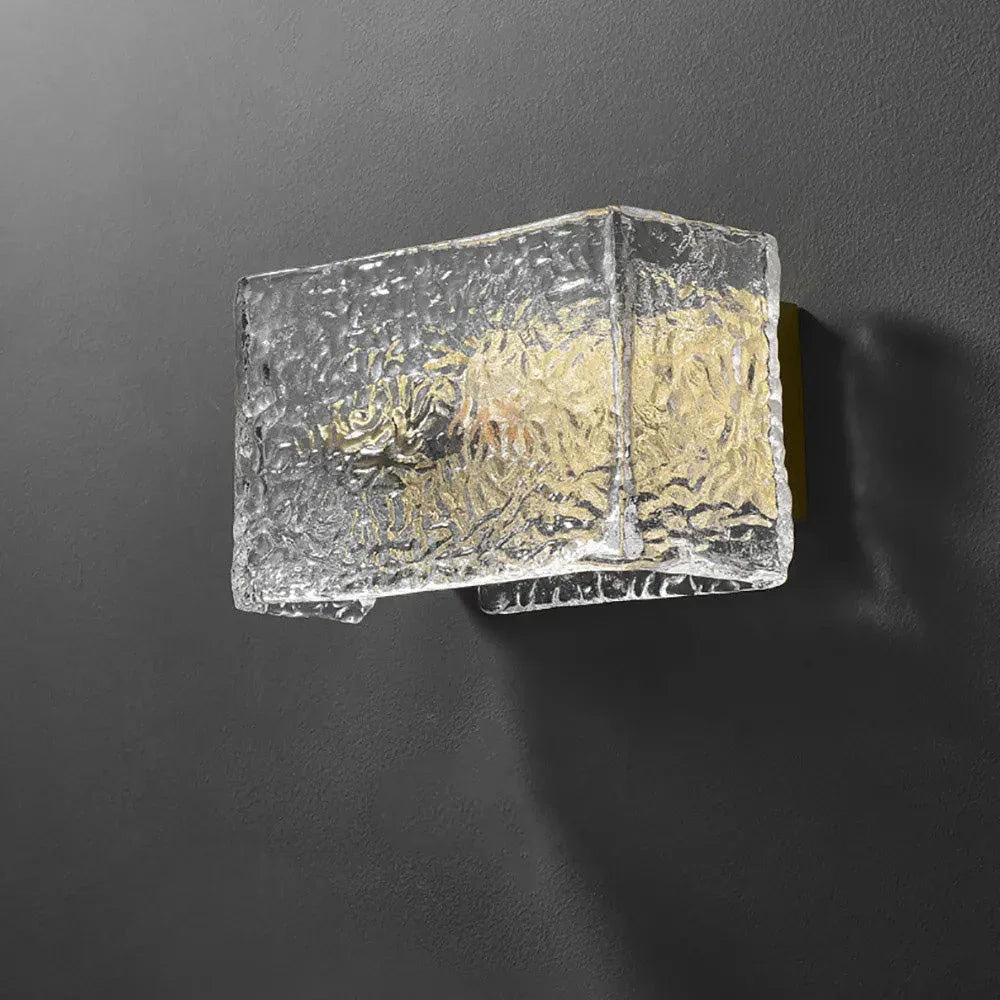 Water Pattern Glass Square Wall Sconce Lamp – Glass detail 10