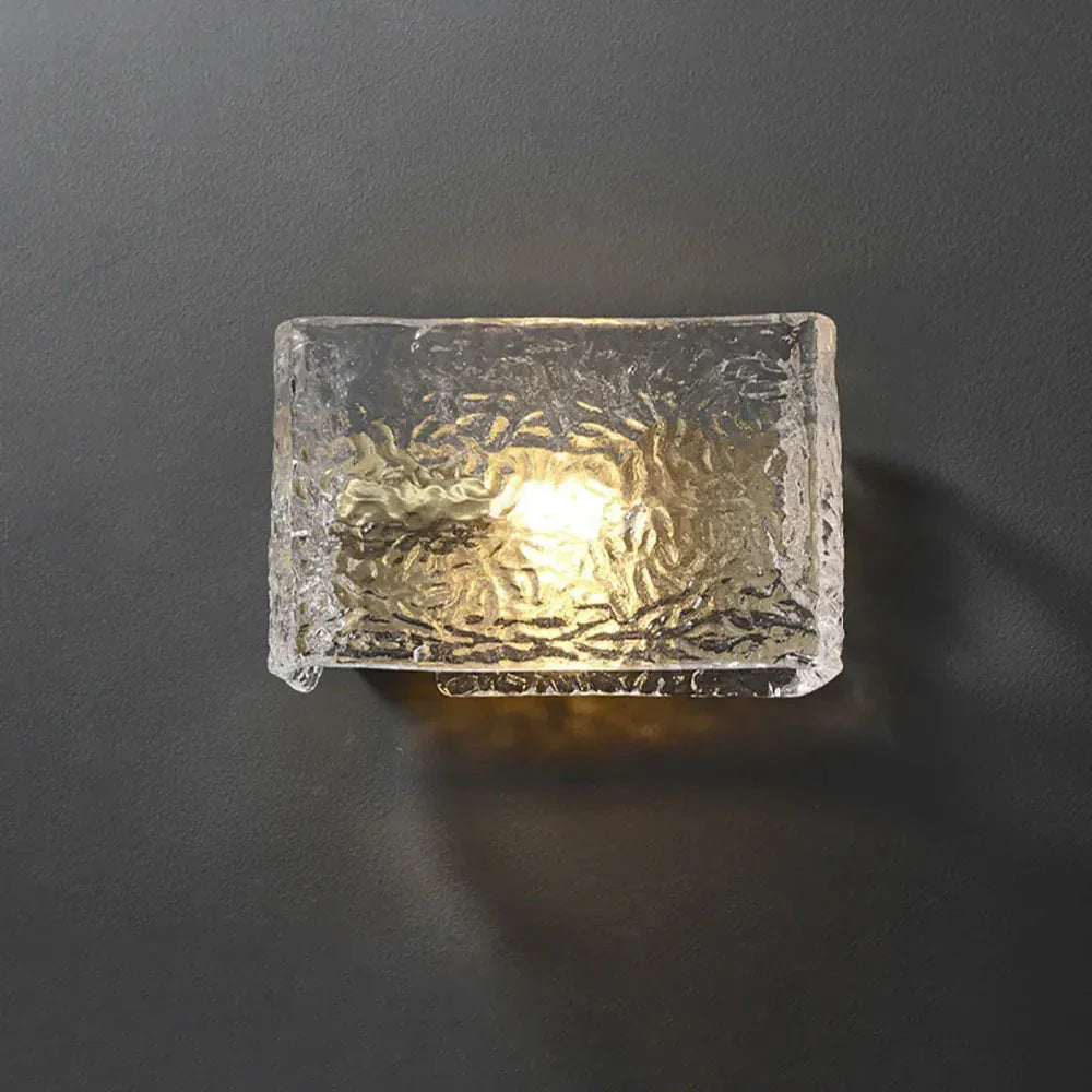 Water Pattern Glass Square Wall Sconce Lamp – Glass detail 11