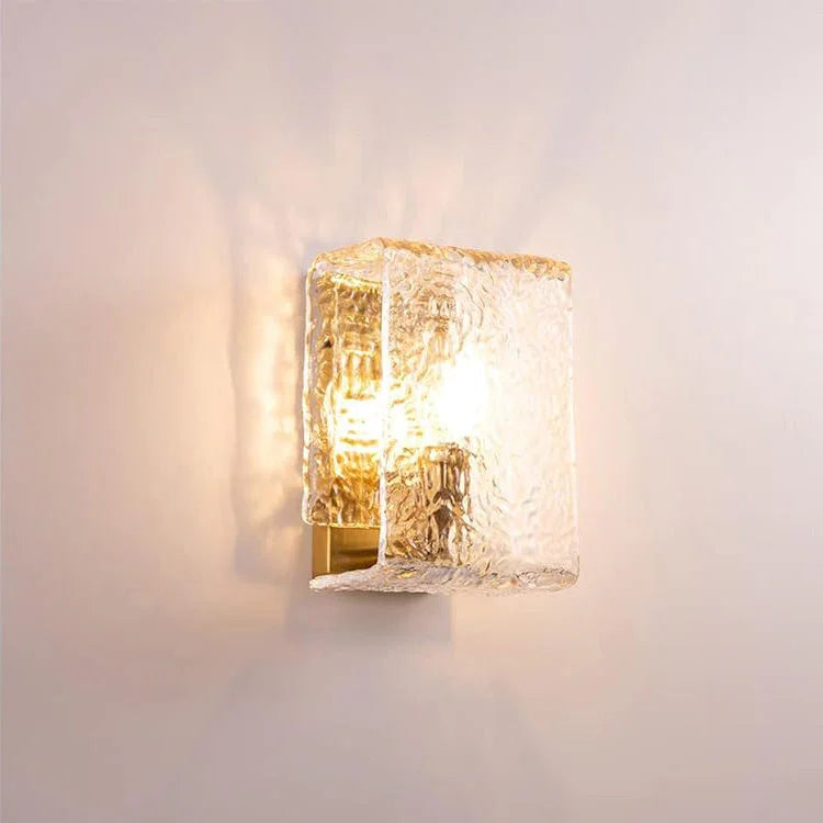 Water Pattern Glass Square Wall Sconce Lamp – Glass detail 14