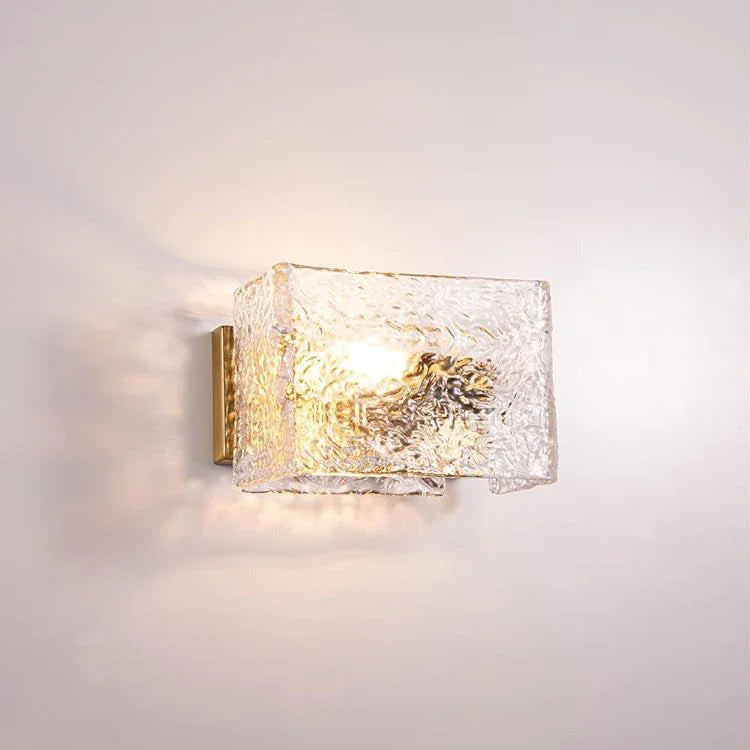 Water Pattern Glass Square Wall Sconce Lamp – Glass detail 13