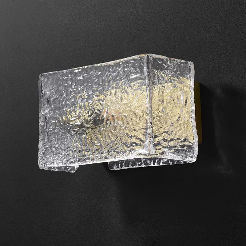 Water Pattern Glass Square Wall Sconce Lamp – Glass detail 9