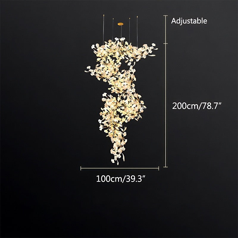 Large Ginkgo Leaf Chandelier – detail 11