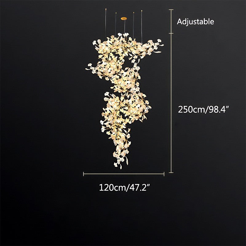 Large Ginkgo Leaf Chandelier – detail 12