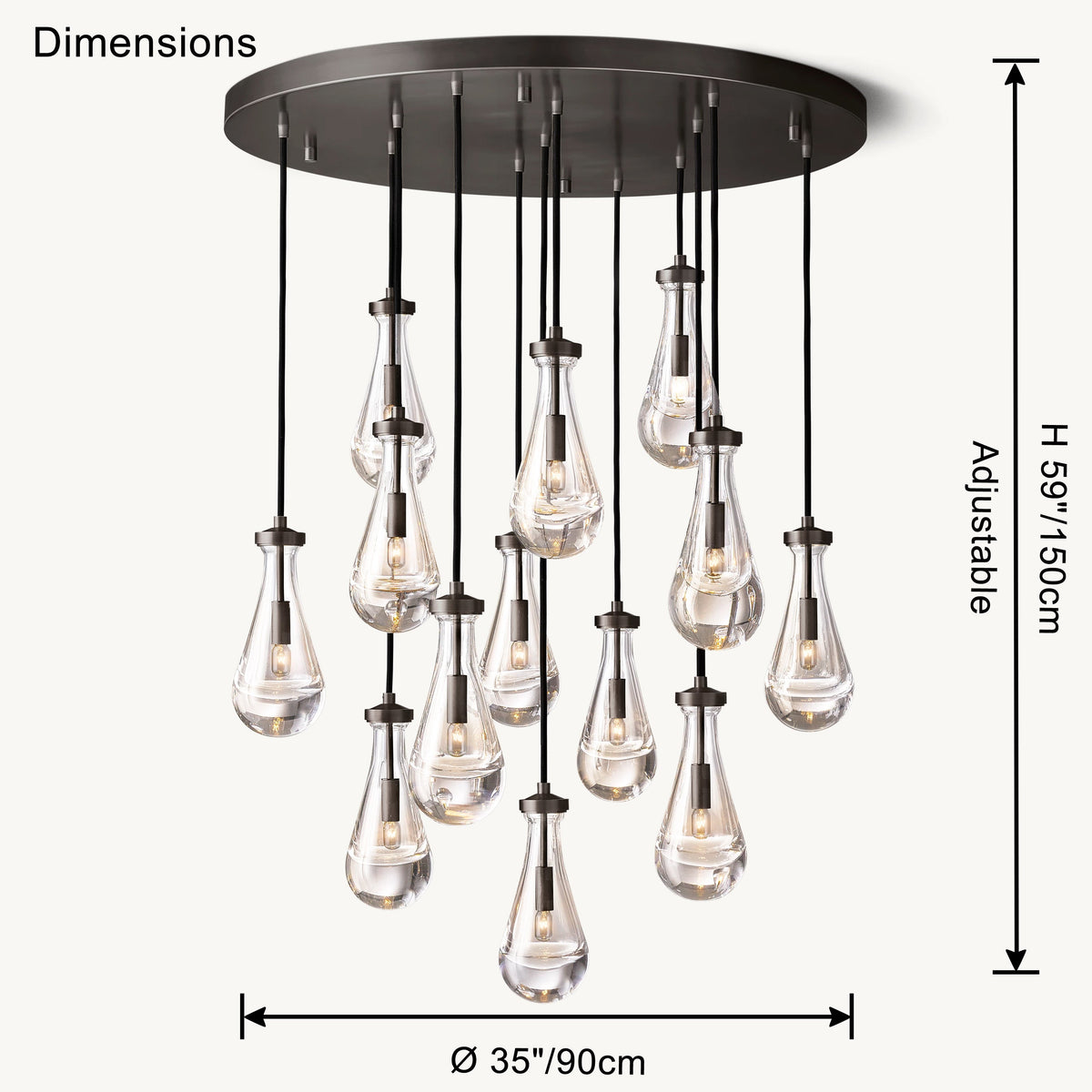 Raindrop Glass Chandelier – Glass detail 12