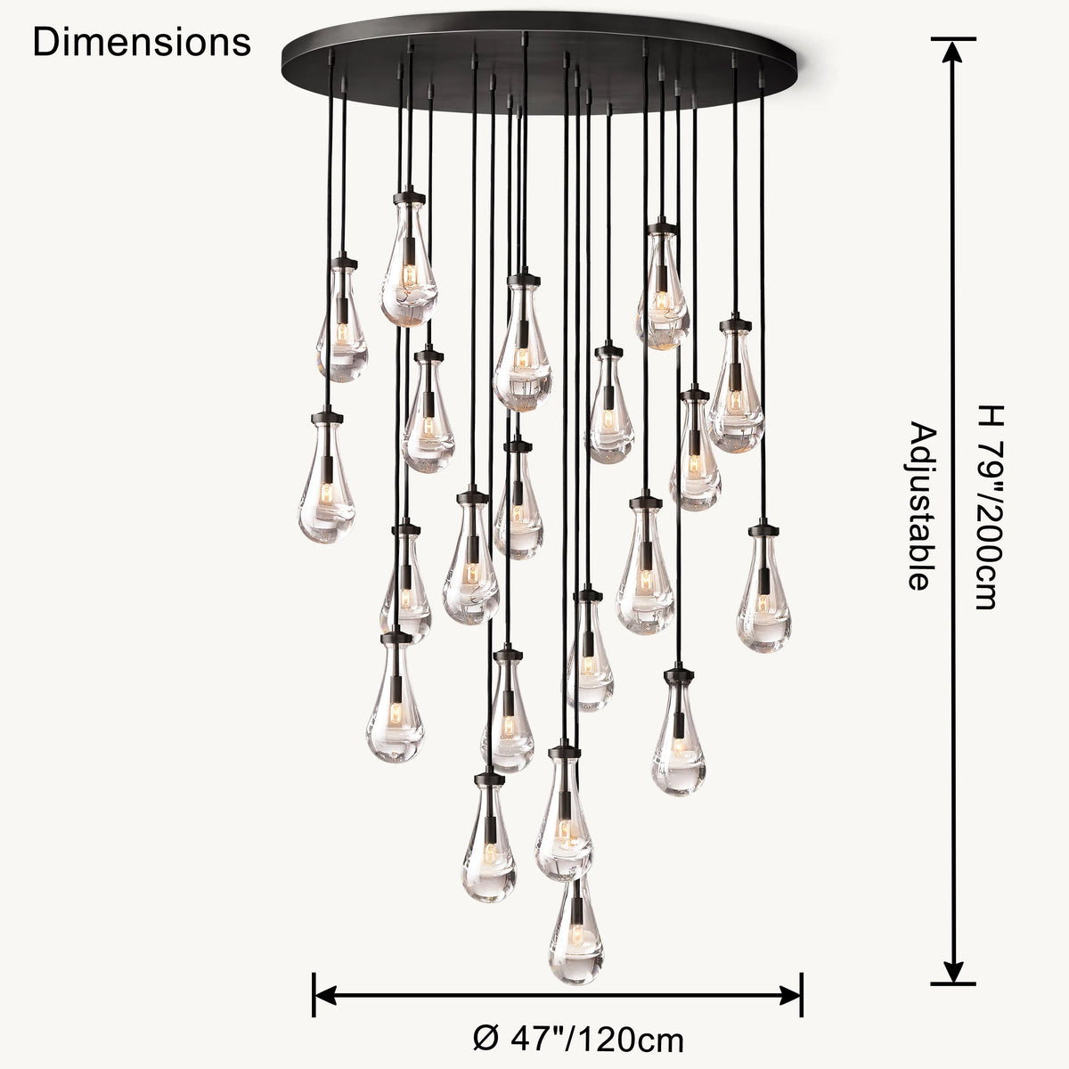 Raindrop Glass Chandelier – Glass detail 14