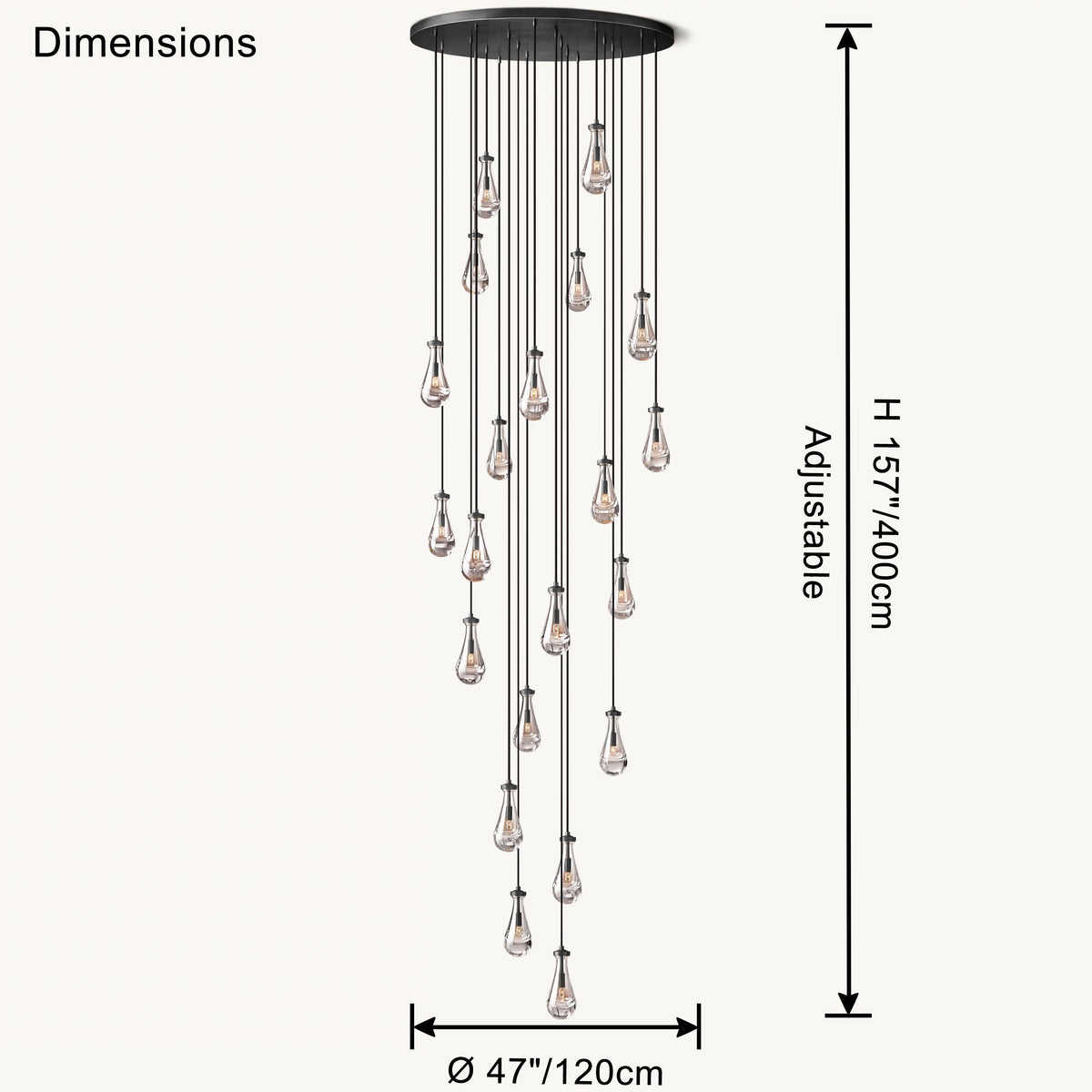 Raindrop Glass Chandelier – Glass detail 16