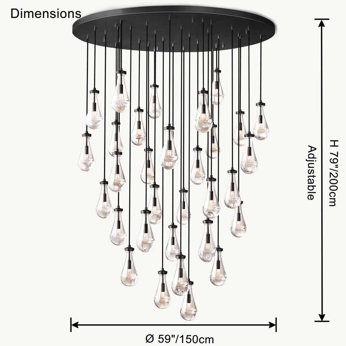 Raindrop Glass Chandelier – Glass detail 18