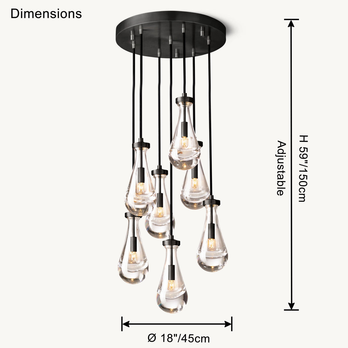 Raindrop Glass Chandelier – Glass detail 10