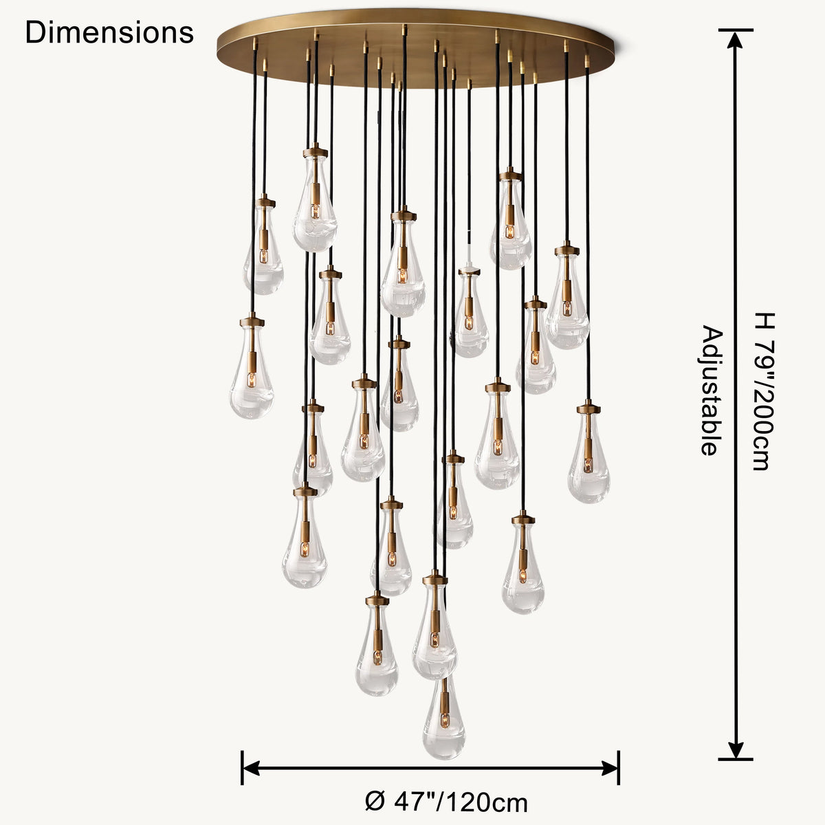 Raindrop Glass Chandelier – Glass detail 26