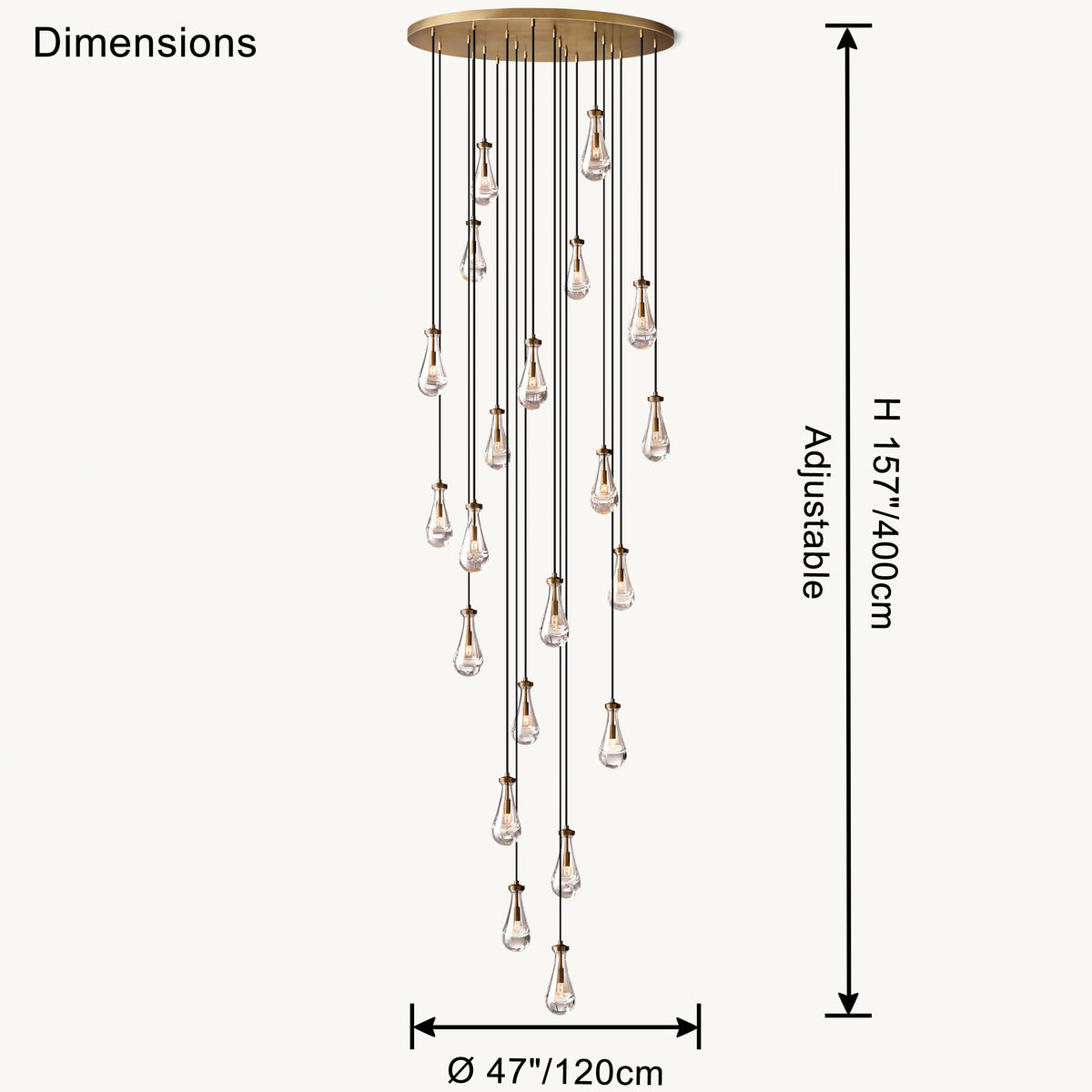 Raindrop Glass Chandelier – Glass detail 28