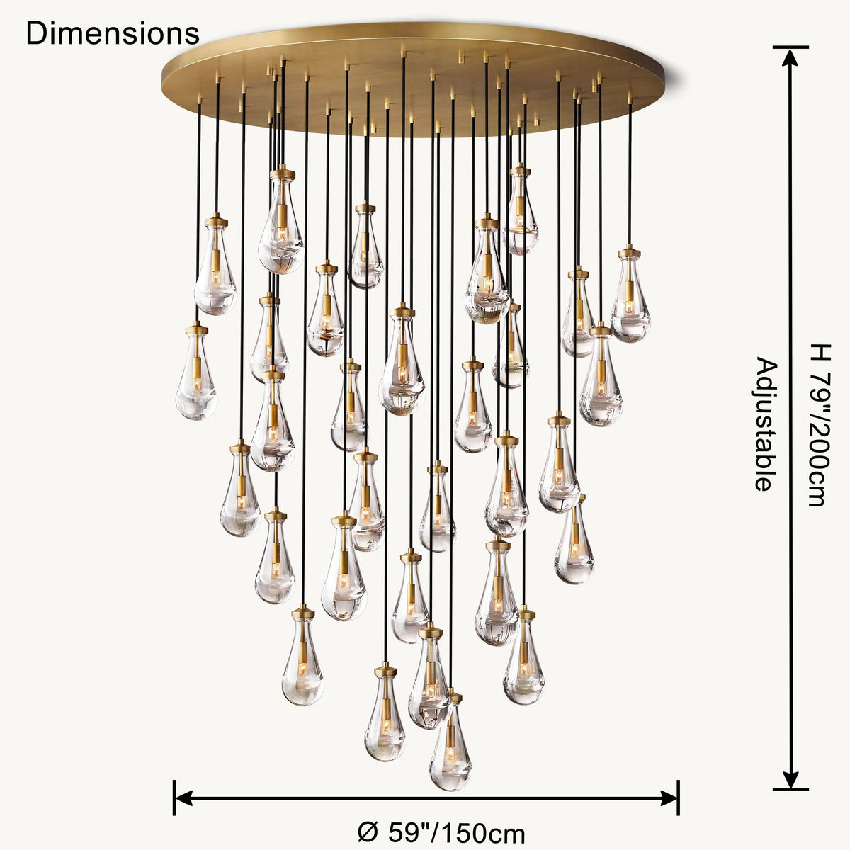 Raindrop Glass Chandelier – Glass detail 30