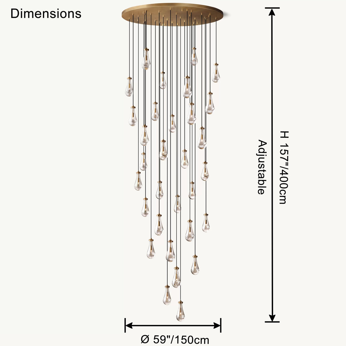 Raindrop Glass Chandelier – Glass detail 32