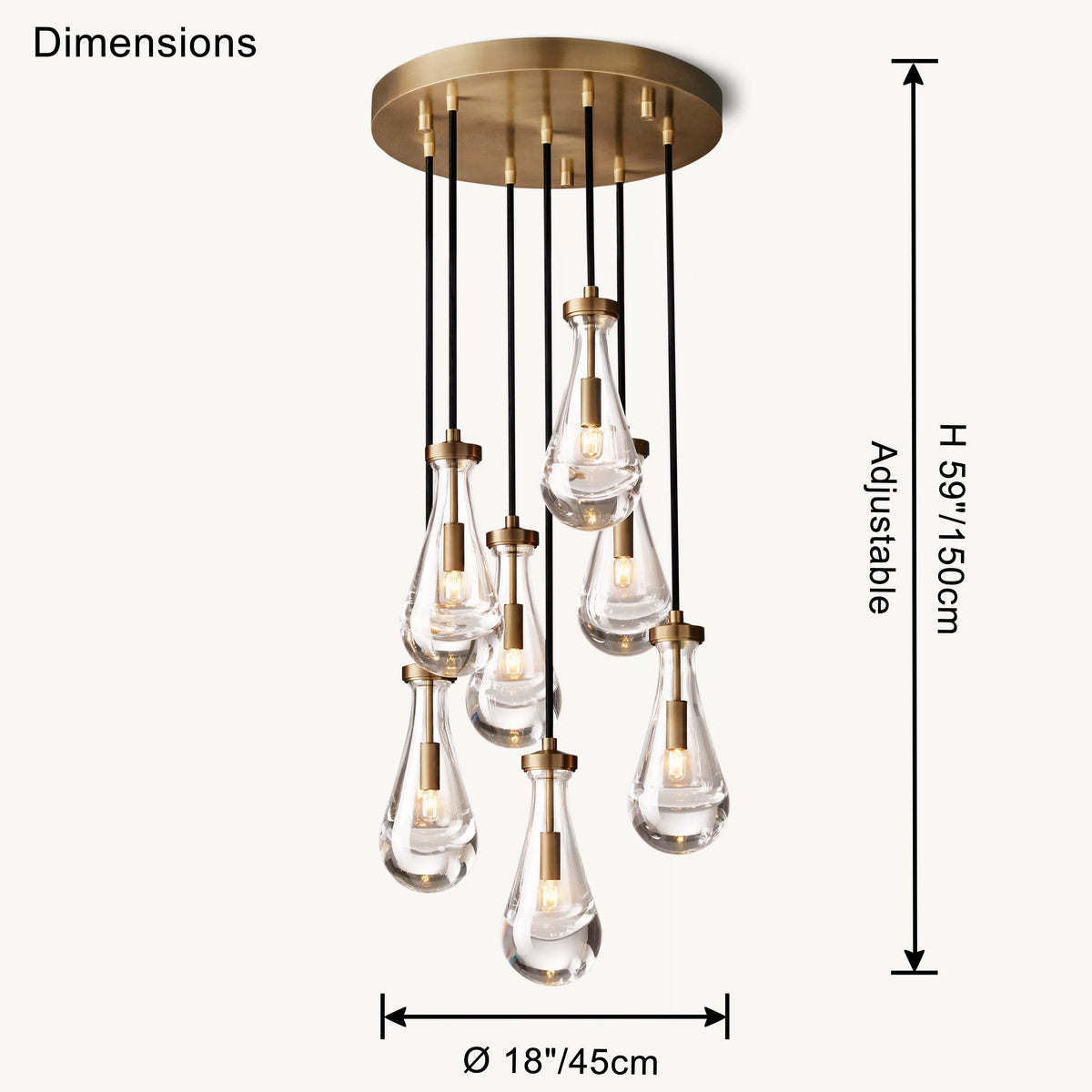 Raindrop Glass Chandelier – Glass detail 22