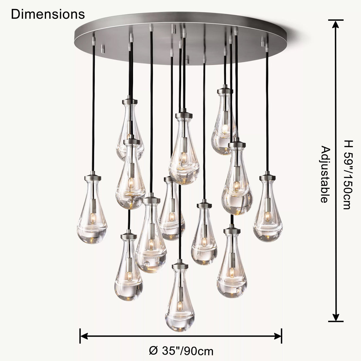 Raindrop Glass Chandelier – Glass detail 36
